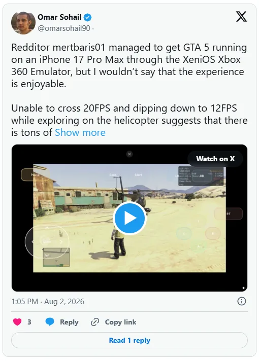 اجرای GTA 5 روی آیفون