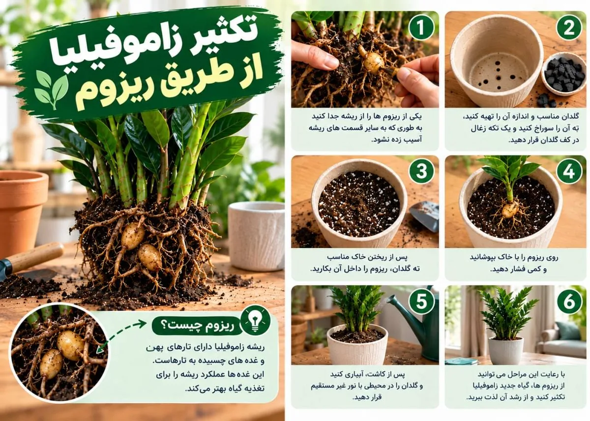 تکثیر زاموفیلیا با ریزوم 