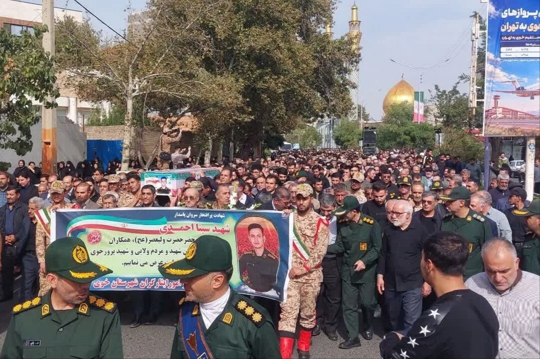 پیکر شهید «سینا احمدی» در خوی تشییع شد