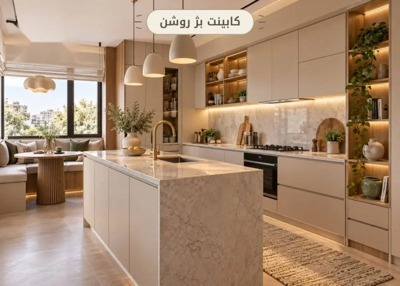 کابینت بژ روشن 