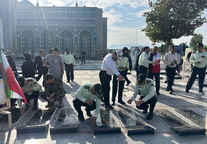 پرسنل انتظامی گنبدکاووس با شهیدان تجدید میثاق کردند