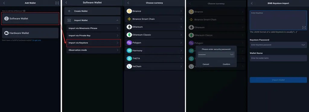 آموزش بازیابی کیف پول سیف پل با Keystore