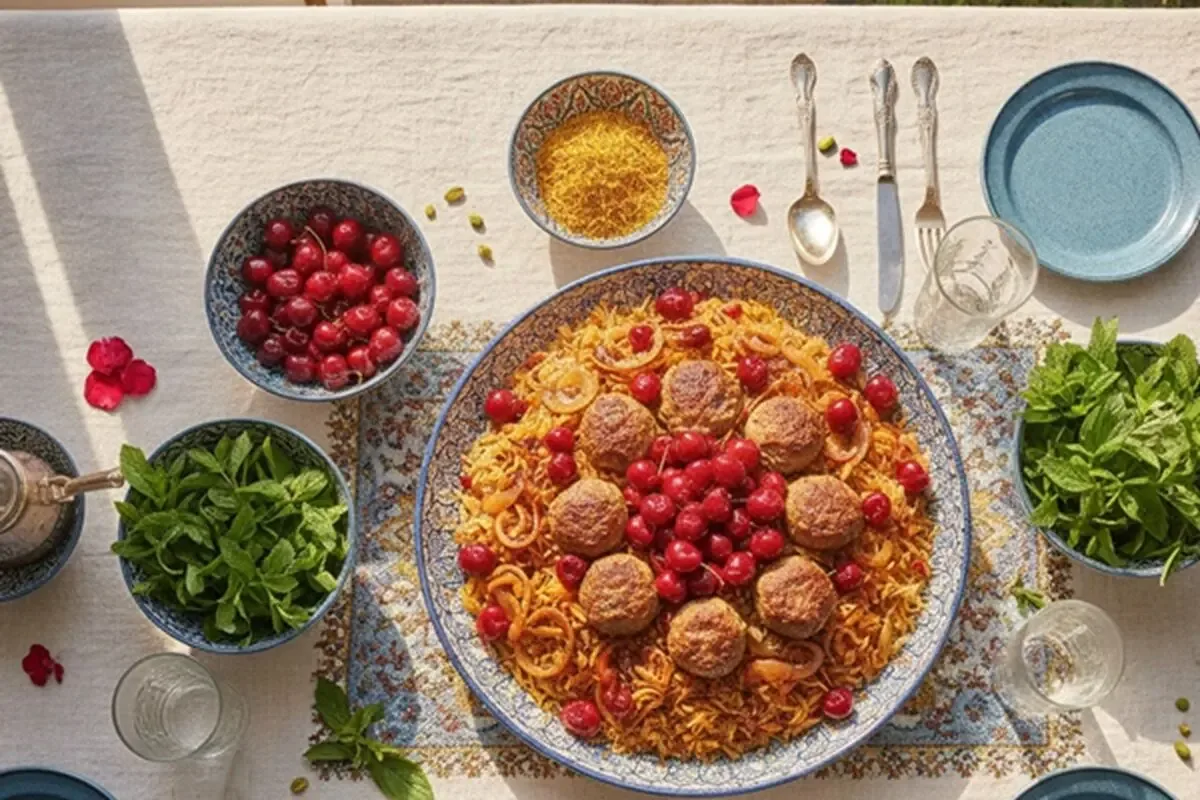 طرز تهیه آلبالو پلو با گوشت چرخکرده؛ فوتوفن پخت یک پلوی مجلسی و خوشرنگ