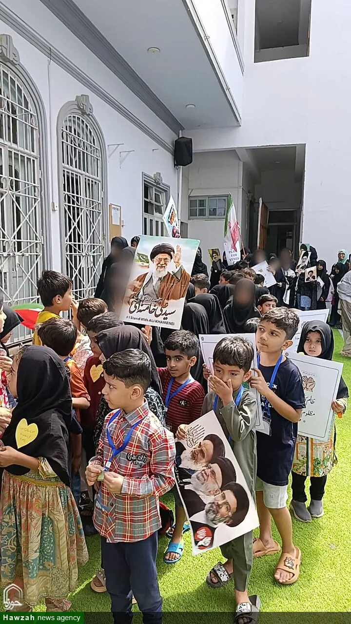 تجمع همبستگی دانش‌آموزان کراچی پاکستان با مردم مظلوم یمن