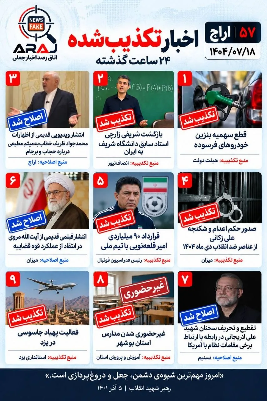مروری بر اخبار تکذیب شده ۲۴ ساعت گذشته
