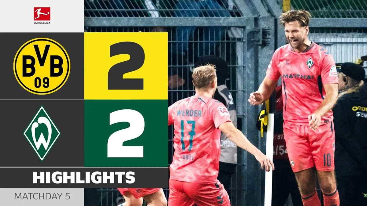 خلاصه بازی دورتموند 2-2 وردربرمن (بوندسلیگا)