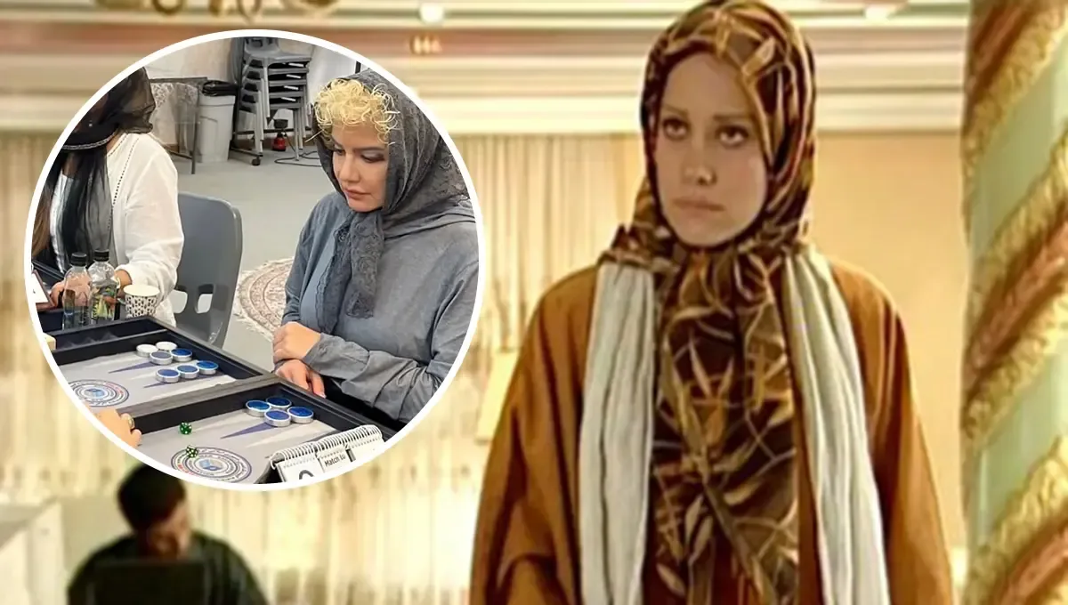 شراره رخام، بازیگر «فقط به خاطر تو» با شلوار چریکی در مسابقات تختهنرد (+عکس)