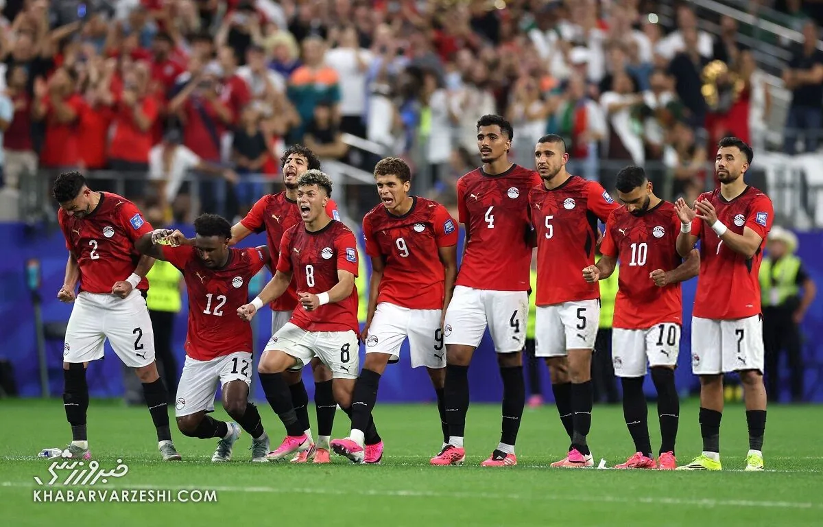 بازیکنان مصر در ضربات پنالتی مقابل استرالیا