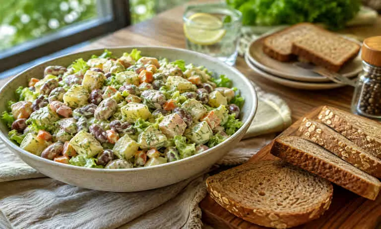 طرز تهیه سالاد لوبیا چیتی؛ گیاهی و سیرکننده