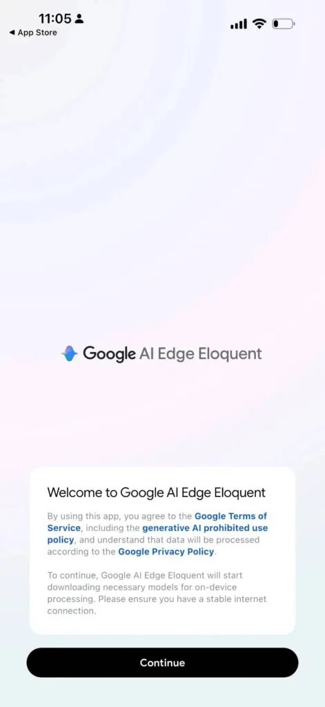 اپ Google AI Edge Eloquent گوگل برای آیفون