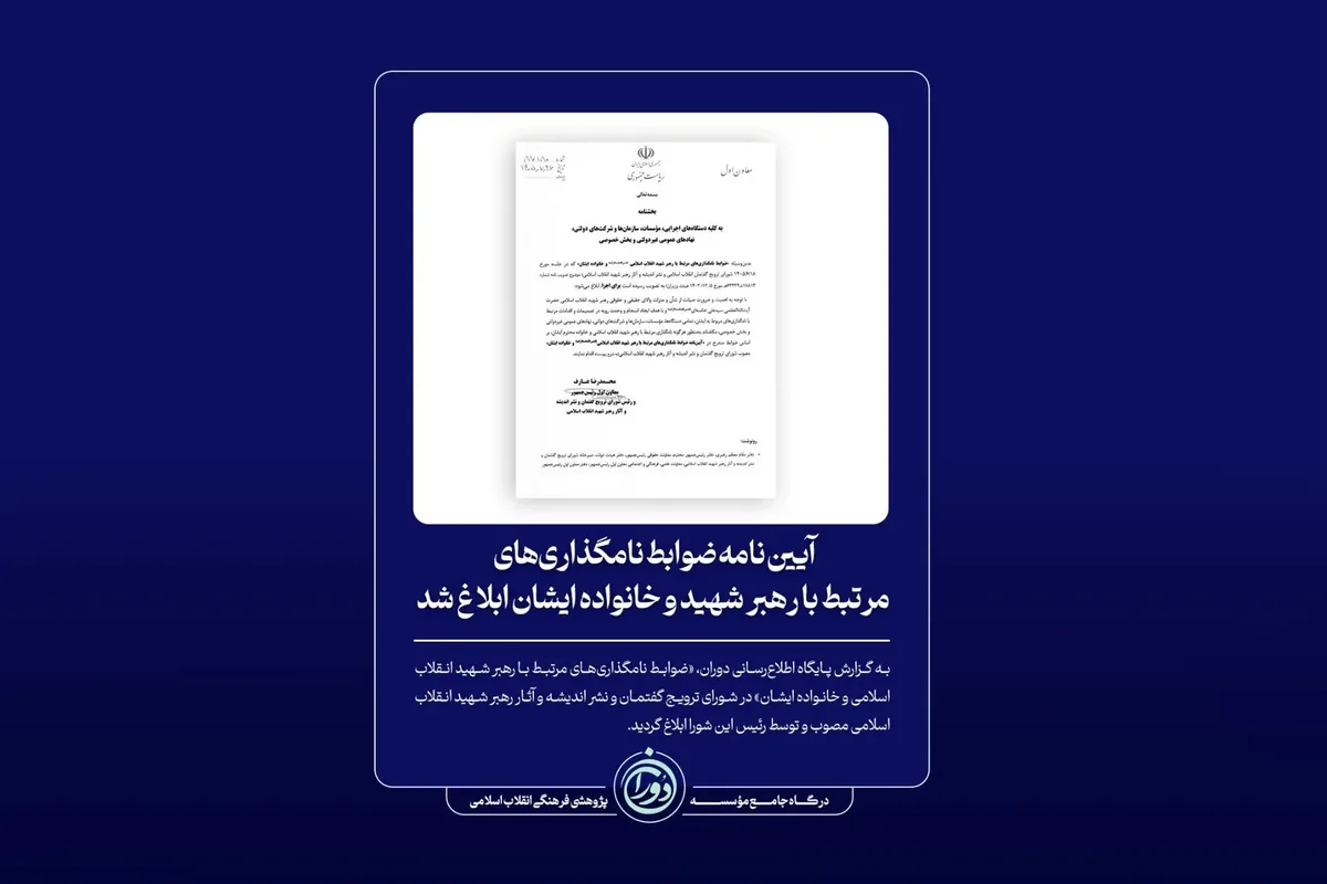 ضوابط نامگذاری‌های مرتبط با رهبر انقلاب