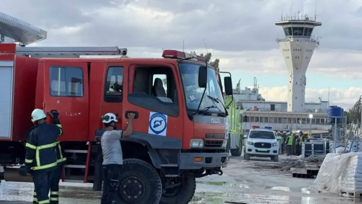 آتش سوزی در فرودگاه بین المللی دمشق