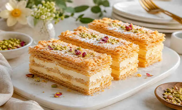 طرز تهیه شیرینی ناپلئونی با خمیر هزارلا؛ به روش قنادی