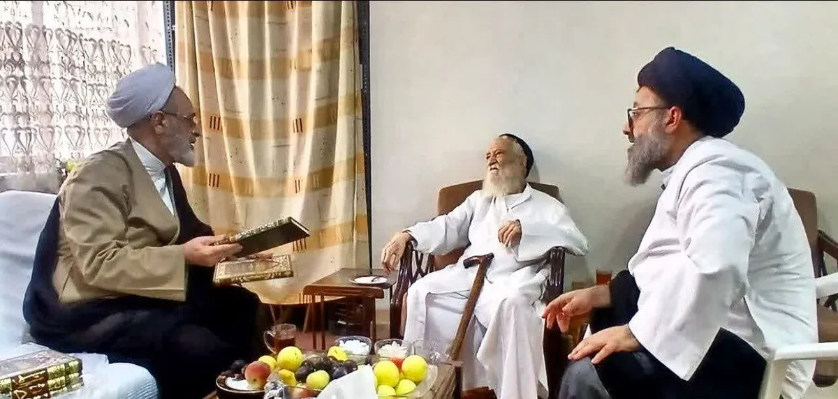 عکس: دیدار آیتالله اعرافی با آیتالله موحدیکرمانی
