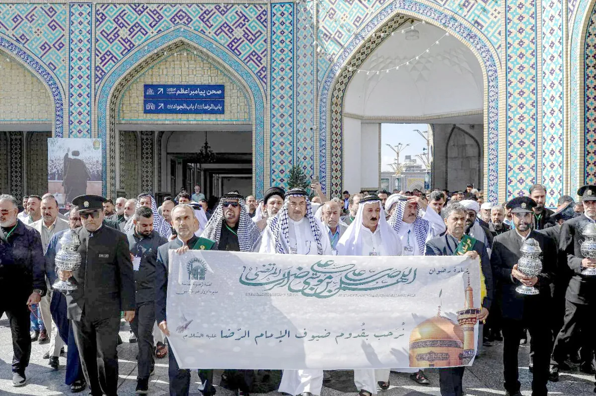 حرم مطهر امام رضا(ع) میزبان ۳۰۰ موکبدار عراقی شد