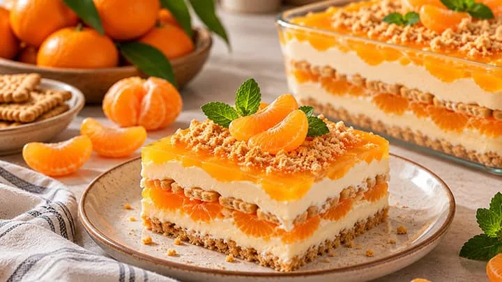 دسر نارنگی و بیسکوییت مرحله به مرحله