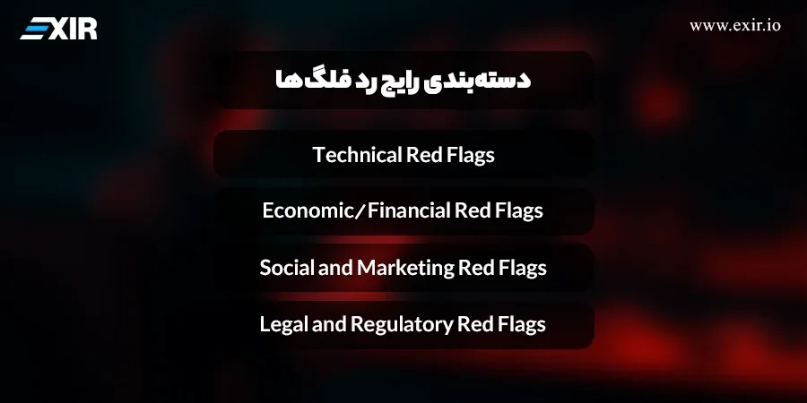 دسته‌بندی رایج رد فلگ‌ها