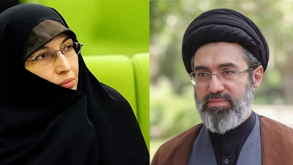 عکس | لحظه های احساسی وداع با پیکر همسر شهید رهبر انقلاب