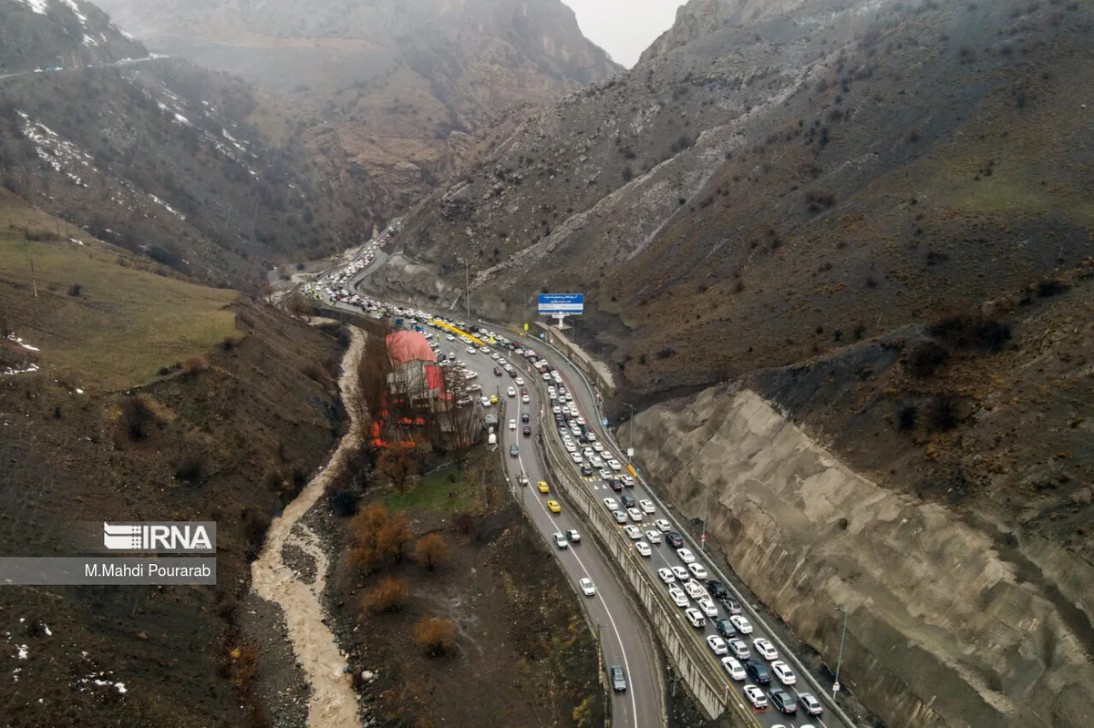 کندوان و آزادراه تهران - شمال یکطرفه شد