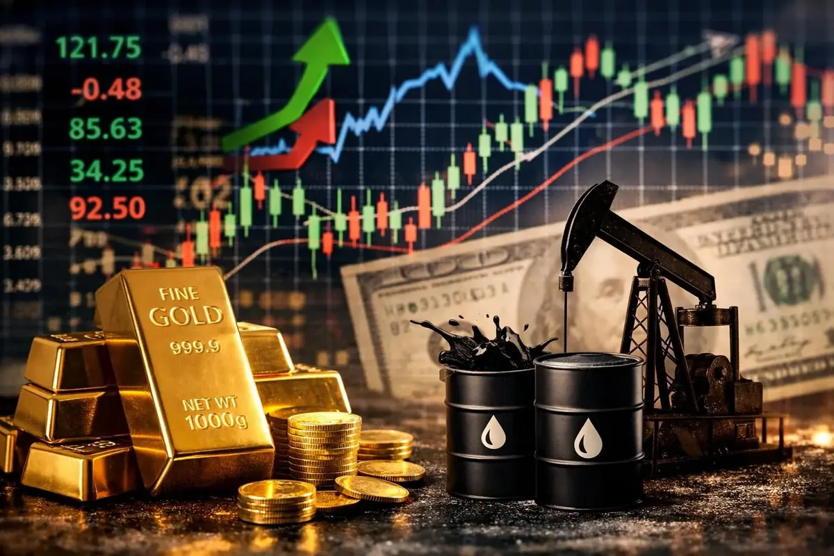 طلا به بالای ۴۱۸۰ دلار رسید؛ نفت عقب نشست و والاستریت زیر فشار ماند