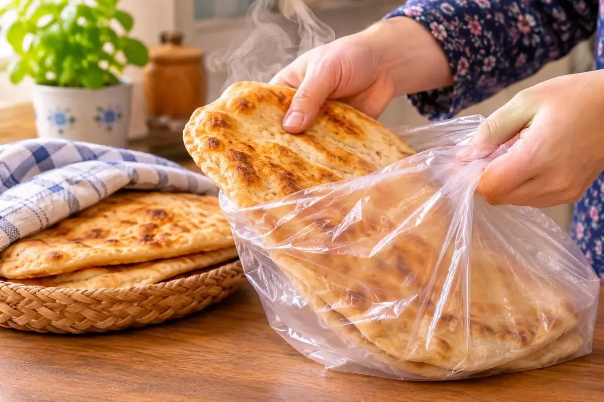 آیا گذاشتن نان داغ داخل کیسه پلاستیکی باعث زودتر بیات شدن آن میشود؟
