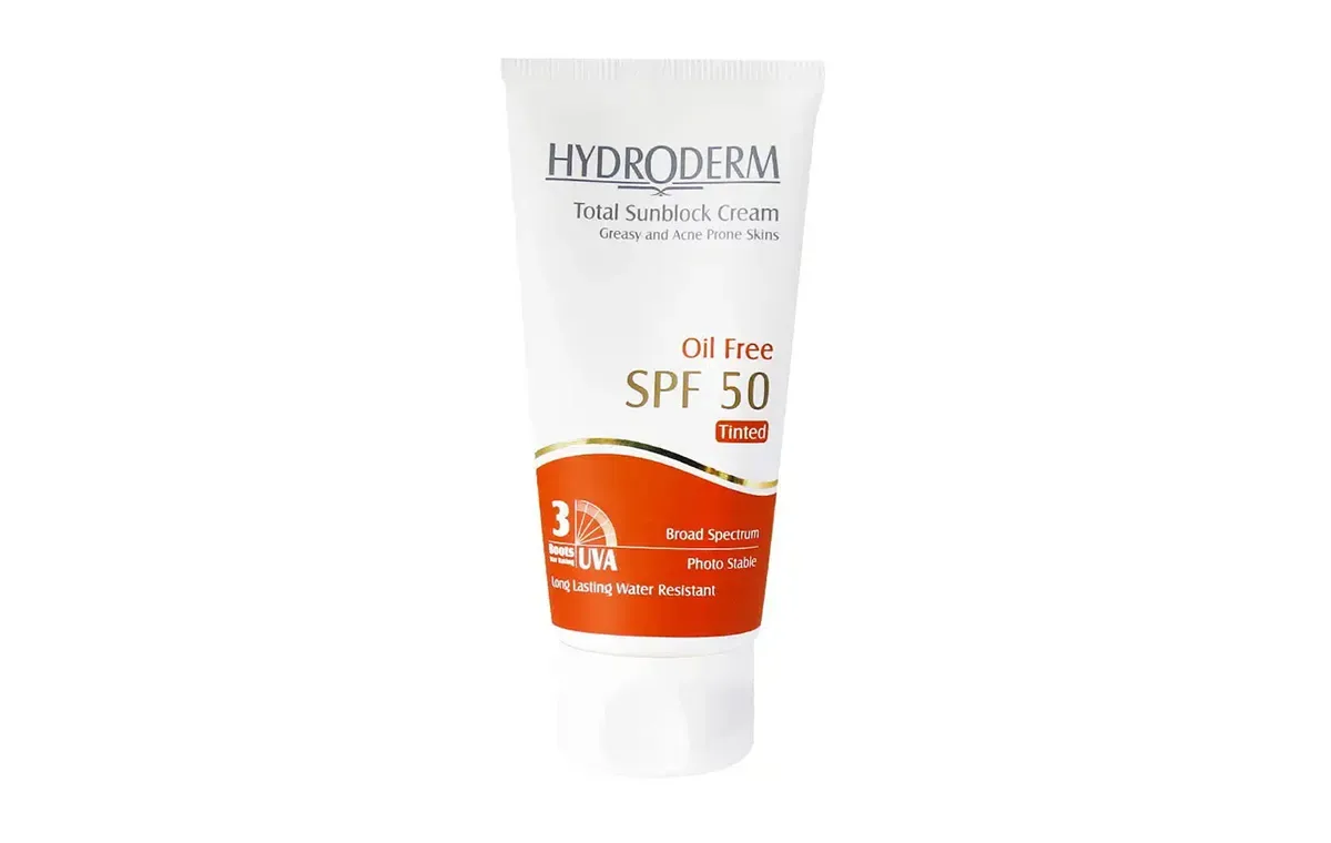 کرم ضد آفتاب SPF50 هیدرودرم مناسب پوست چرب