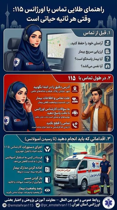 تماس با اورژانس ۱۱۵؛ نکاتی که می‌تواند جان بیمار را نجات دهد