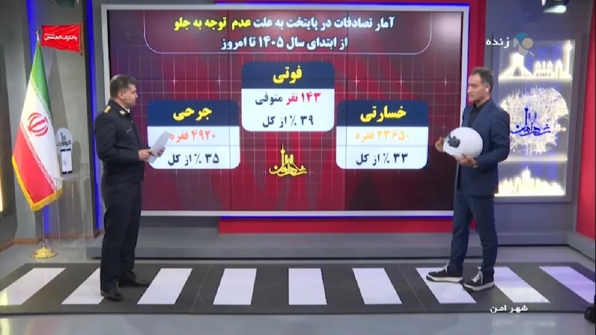 آمار فوتیها در تصادفات پایتخت به علت عدم توجه به جلو + فیلم