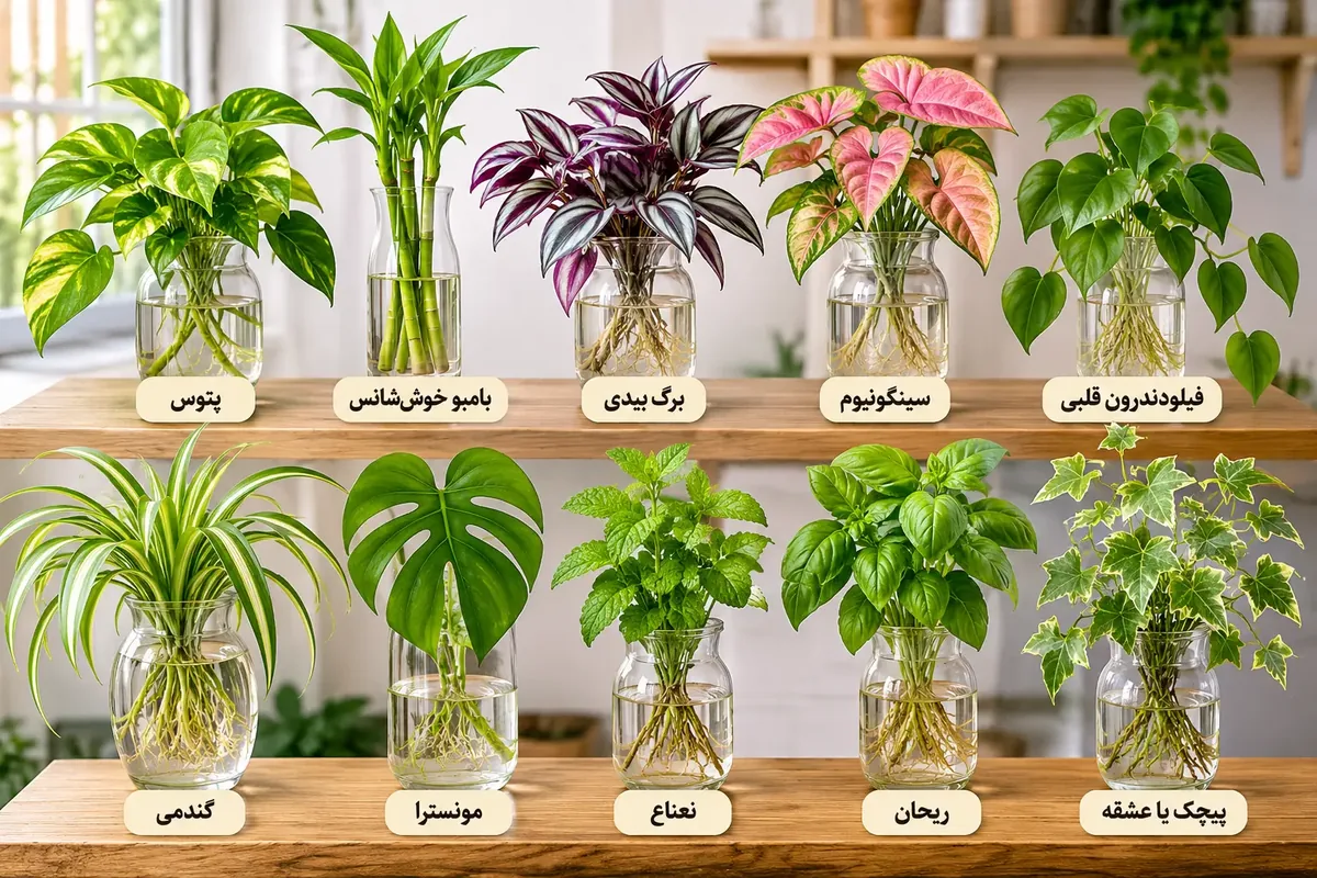 Persian-Labeled Plant Cuttings Display