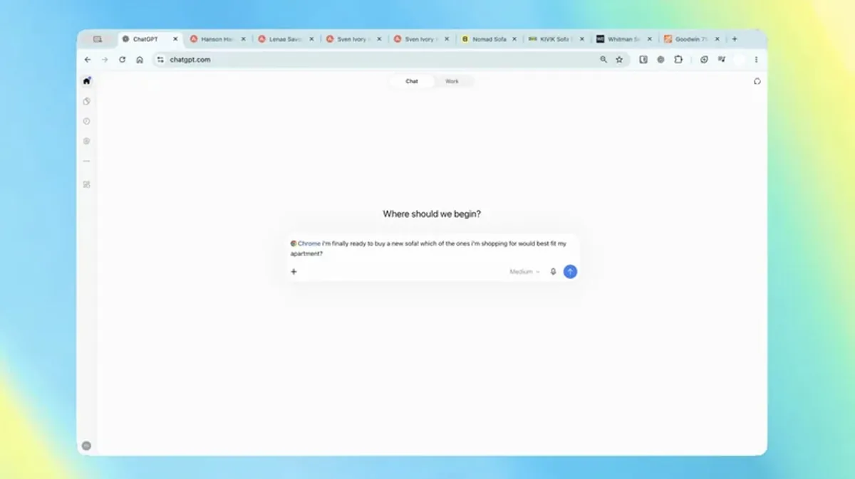 دستیار هوش مصنوعی ChatGPT حالا داخل مرورگر شما کار میکند