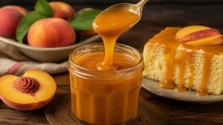 نکات و فوتوفن های طرز تهیه سس کارامل هلو کشدار