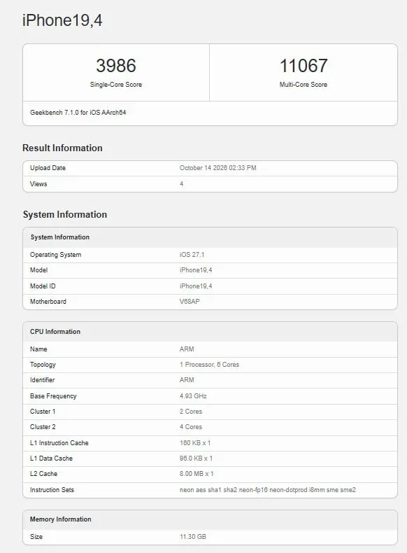  امتیازهای آیفون Duo در گیک‌بنچ