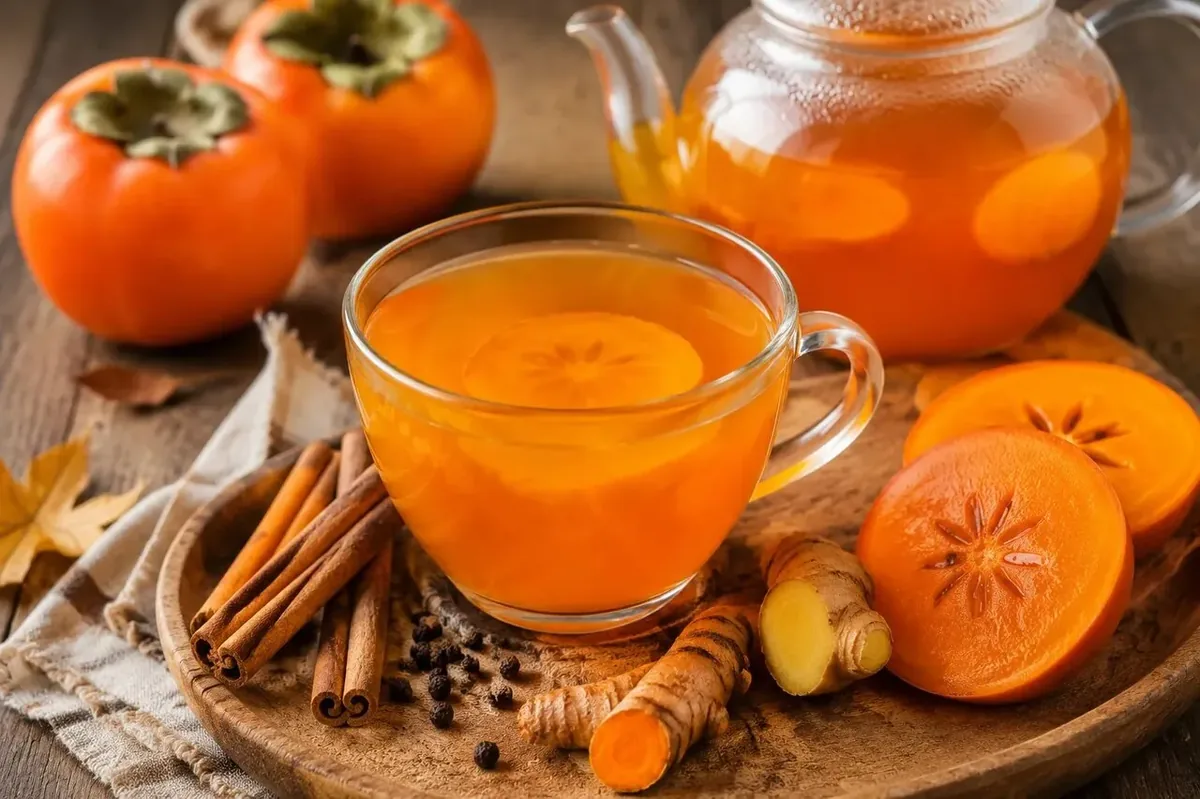 خواص شگفتانگیز چای خرمالو؛ نوشیدنی پاییزی با عطر زنجبیل و دارچین + طرز تهیه
