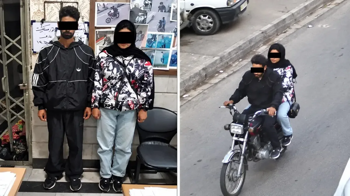دستگیری سارق موتورسیکلت های مشهد با یک دختر جوان