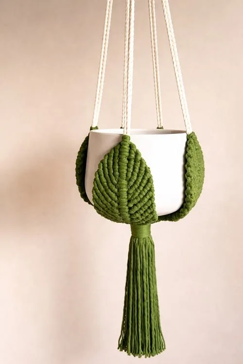 گلدان بافتنی آویزی