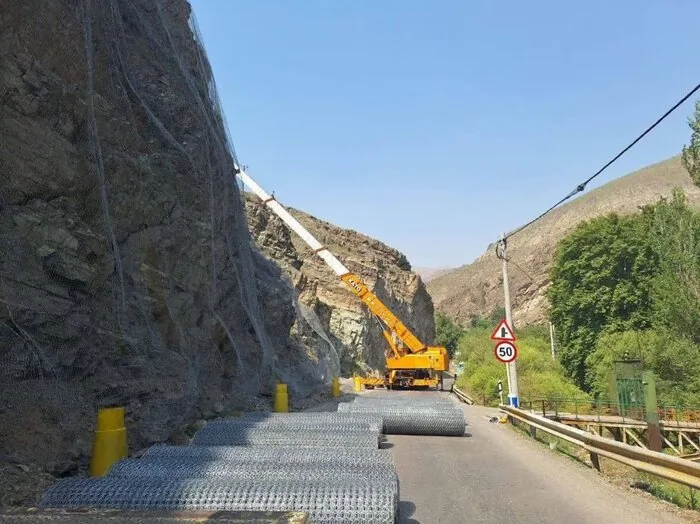 جاده هراز با تورسنگ ایمن می‌شود