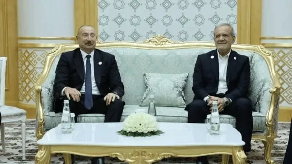 دیدار پزشکیان و الهام علیاف در ترکمنستان