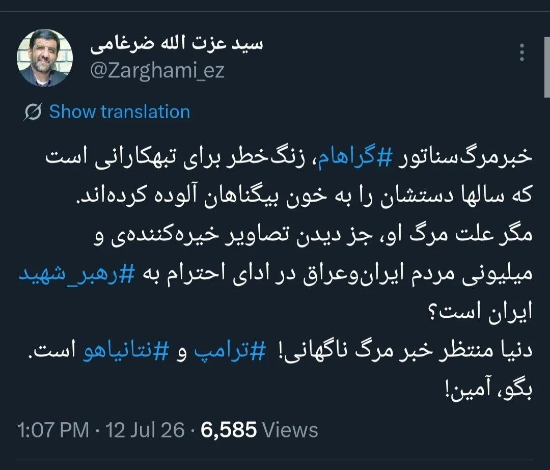 ضرغامی علت مرگ لیندسی گراهام را لو داد + عکس