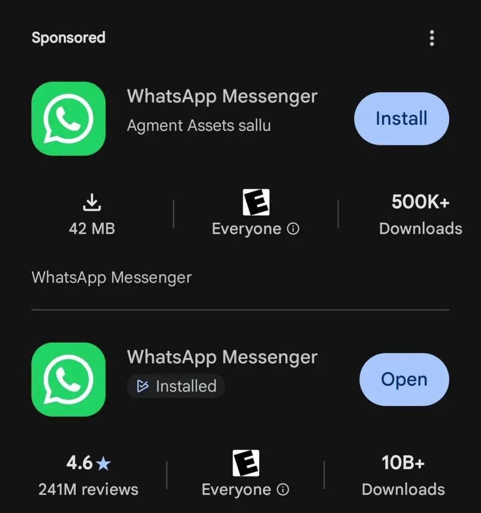 نسخه جعلی واتس‌اپ