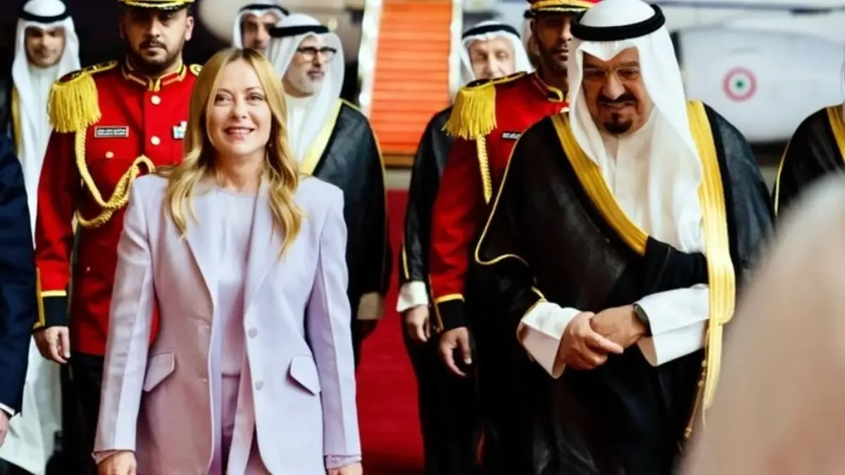 ذوقزدگی عجیب امیر کویت هنگام دیدار با جورجیا ملونی | ببینید