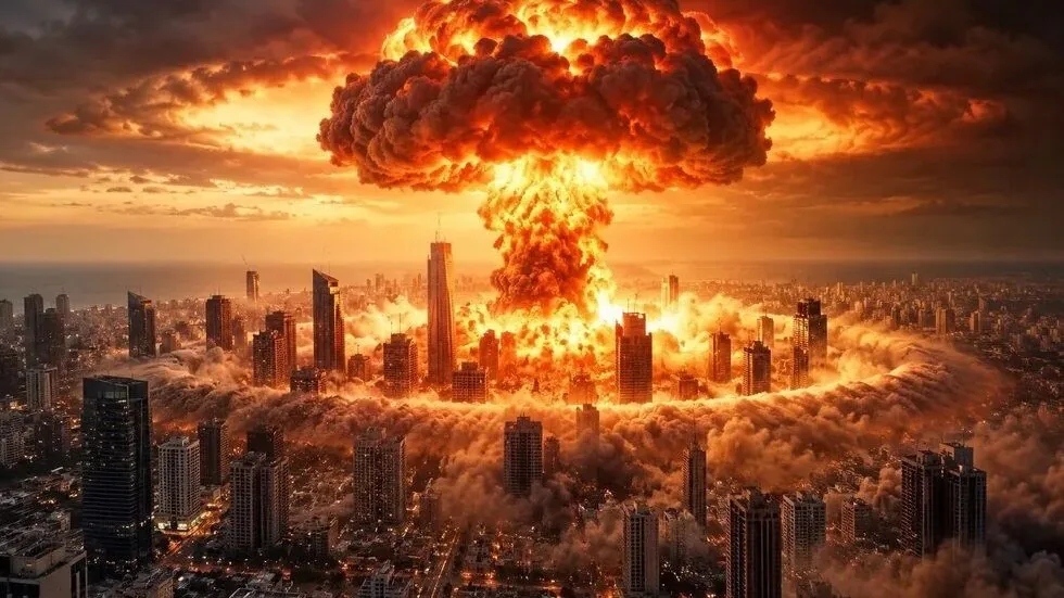 انتشار تصویر انفجار هستهای بر فراز تلآویو توسط «بنیامین نتانیاهو»