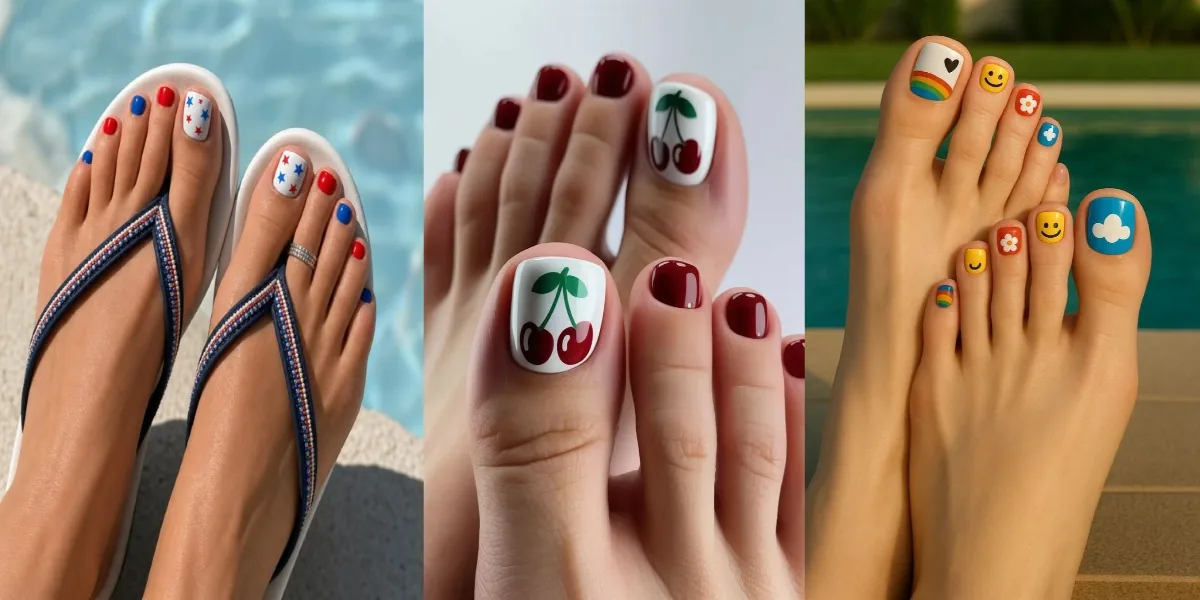 طراحی ناخن پا تابستانی | ۳۰ مدل لاک شیک و لایت دخترانه از ترندهای امسال