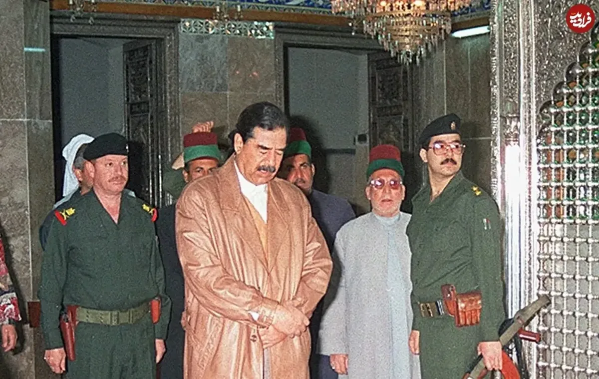 عکس: صدام در حال نماز خواندن در حرم امام هادی (ع)