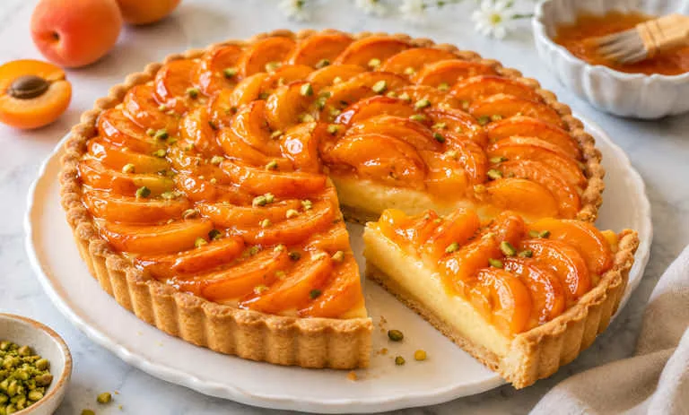 طرز تهیه تارت زردآلو به سبک قنادی؛ خوشرنگ و مجلسی